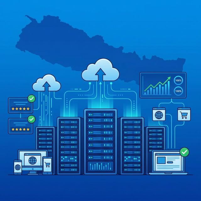 Comparison of best web hosting providers in Nepal with server infrastructure