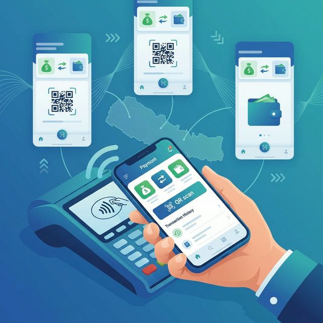 Digital payment apps in Nepal including eSewa Khalti and banking mobile applications